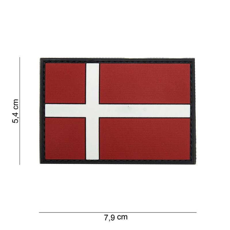 3D PVC Patch med Dannebrog - Taktisk Gear Danmark