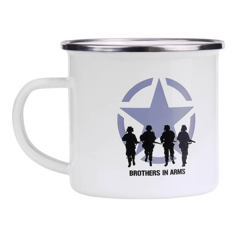 Emaljekop  Brothers In Arms Hvid