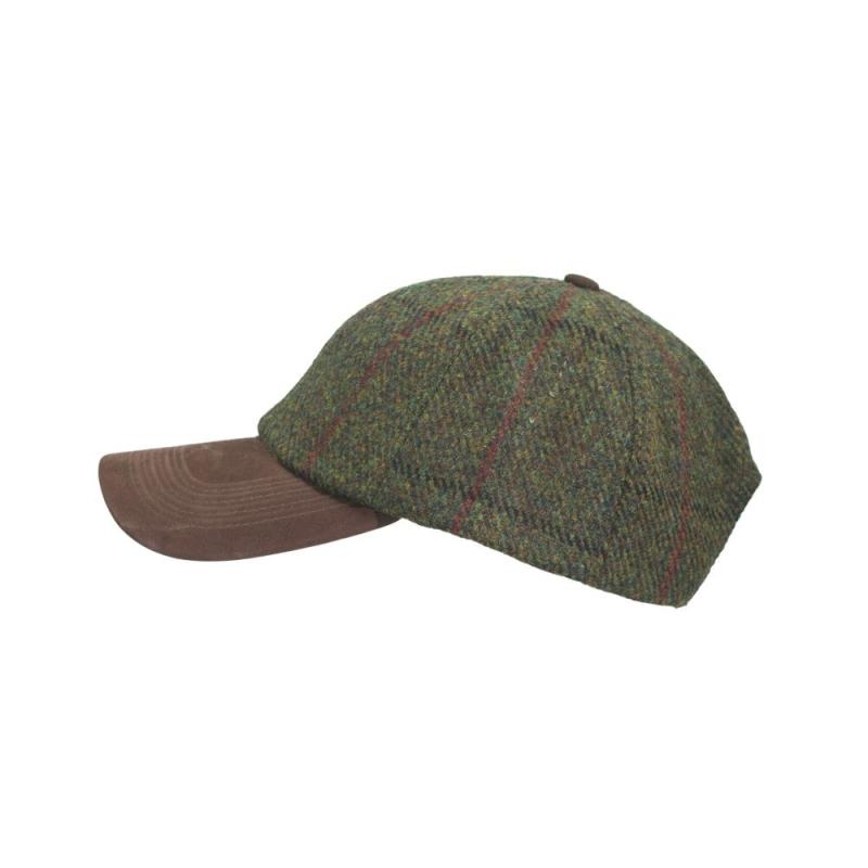 Brungton Harris Tweed Baseball Cap  One Size  Jægergrøn