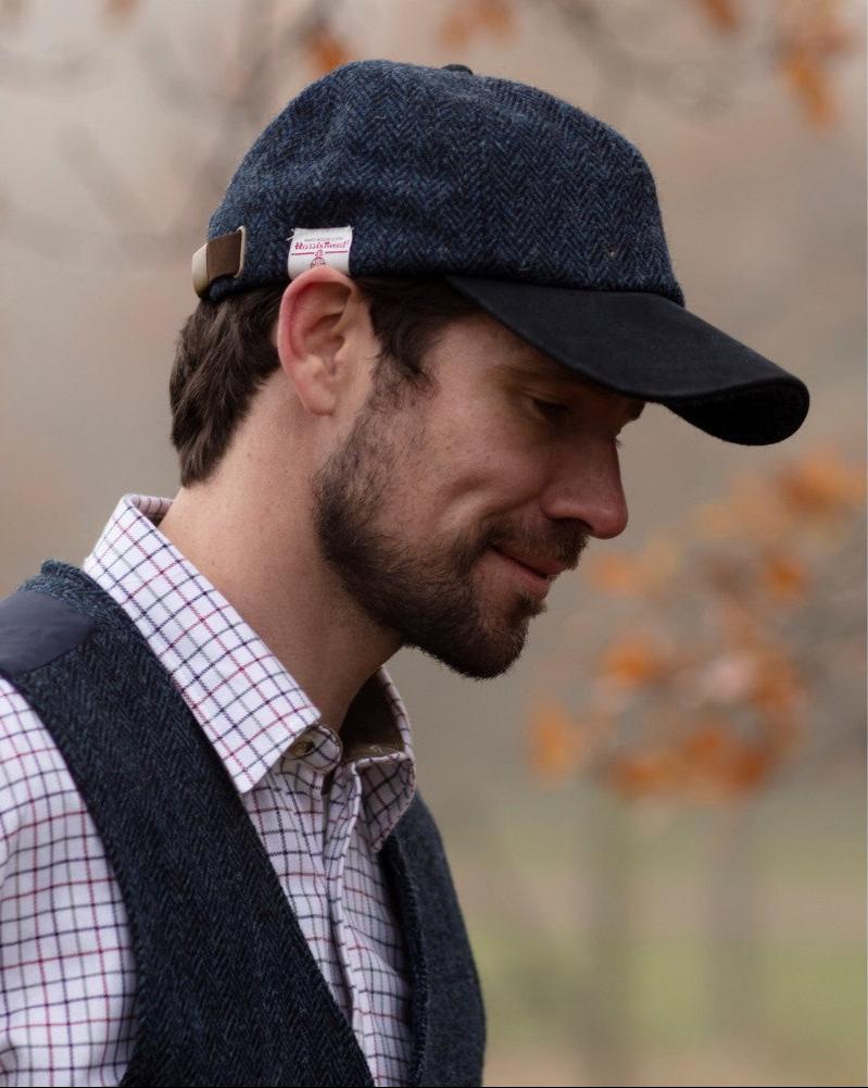 Brungton Harris Tweed Baseball Cap  One Size  Midnatsblå